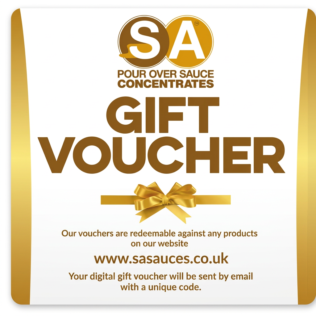 SA Sauces gold and white digital gift voucher